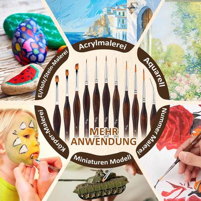 Top Modellbau Fein Detail Malpinsel Set di pennelli Acryl- und Ölfarben