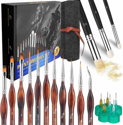 Set di pennelli di precisione per modellismo, dettagli e pittura per modelli in scala